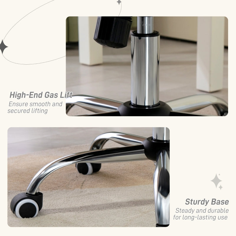 Work Chair with Diamante Back, Velvet-Feel Cream