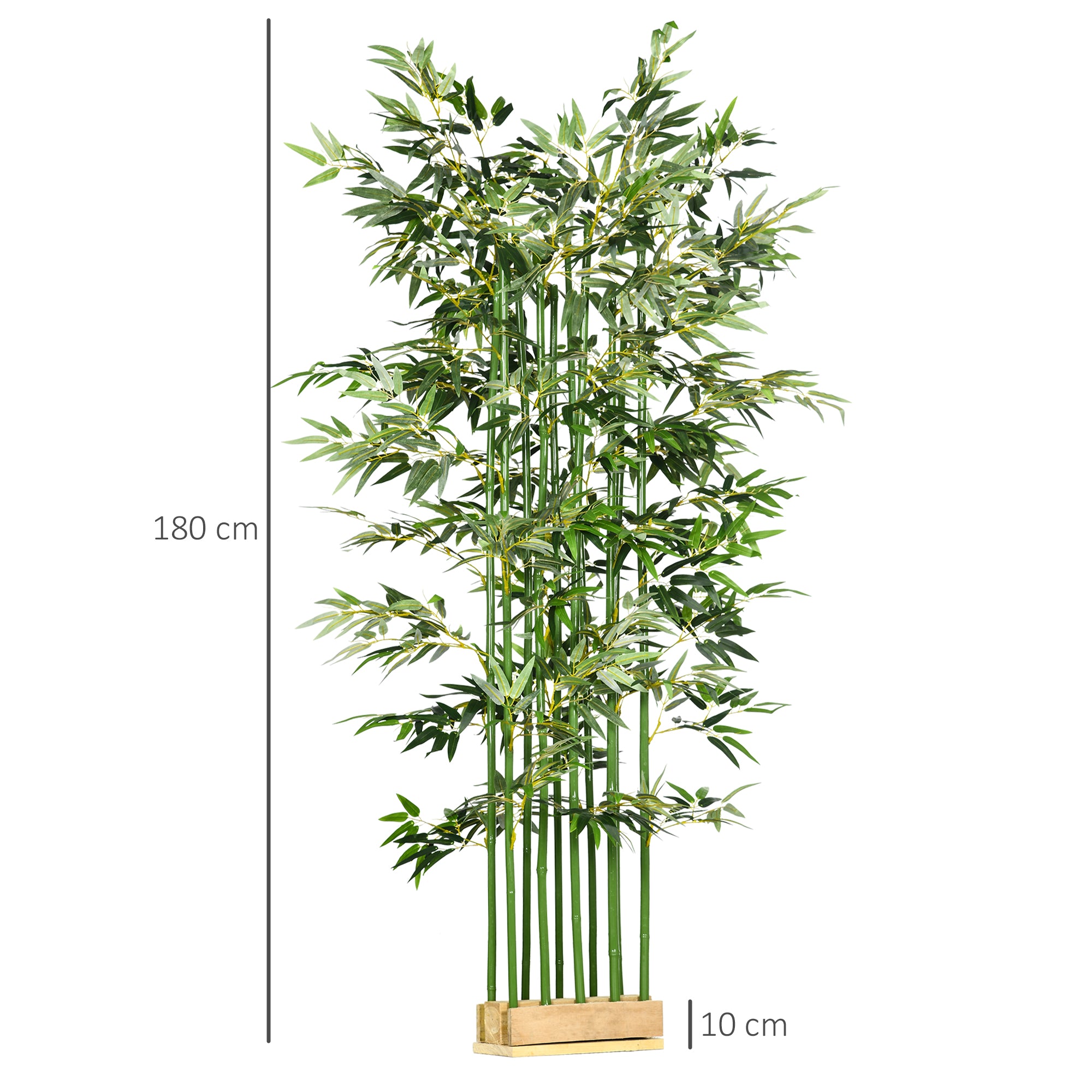 Artificial Bamboo, 180 cm Plant, Pinewood Pot, Green