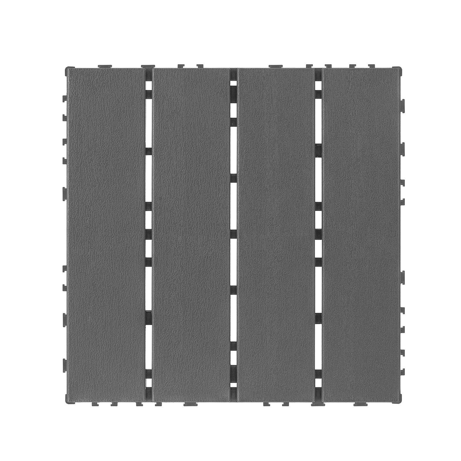 Plastic Interlocking Deck Tiles 44 Pack 12x12 Square Waterproof Outdoor Dark Grey