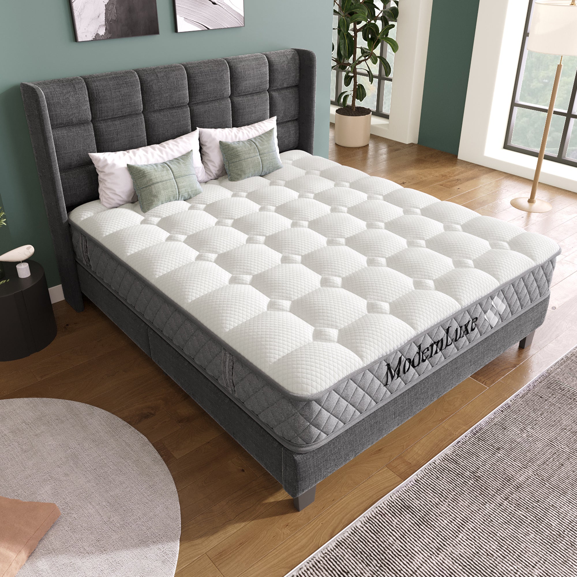 Orthopedic cold foam King mattress 180x200cm, 7-zone pocket spring core, H3 medium firm, 20cm height, vacuum packed