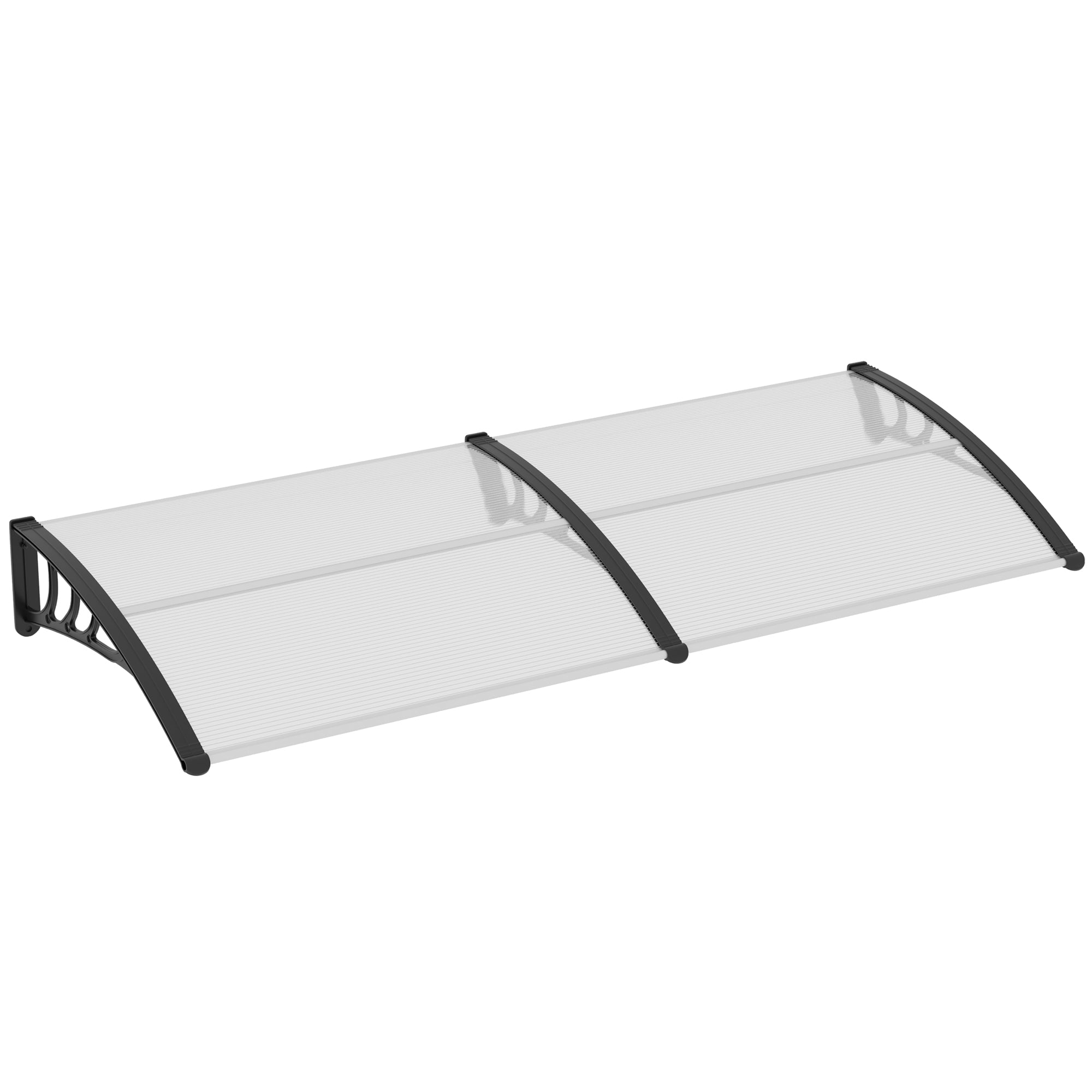 Front Door Canopy, 75x195x23 cm, 5mm Polycarbonate, Transparent Aluminum