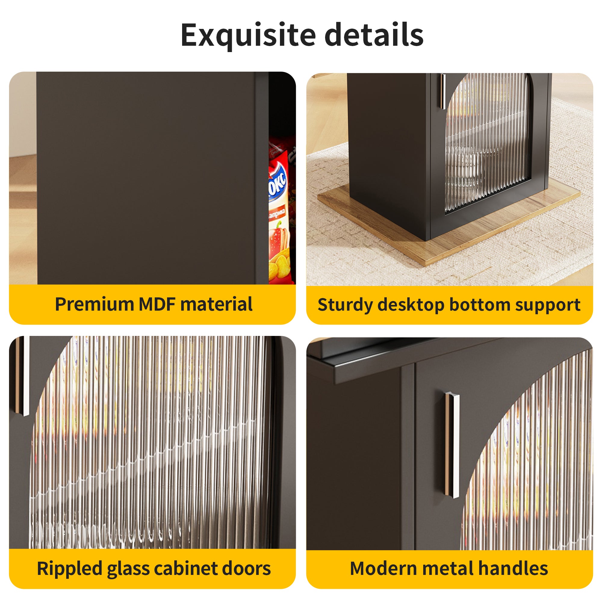 Telescopic Dining Table 140x80cm Extendable Storage Shelf Space-Saving Natural/Black