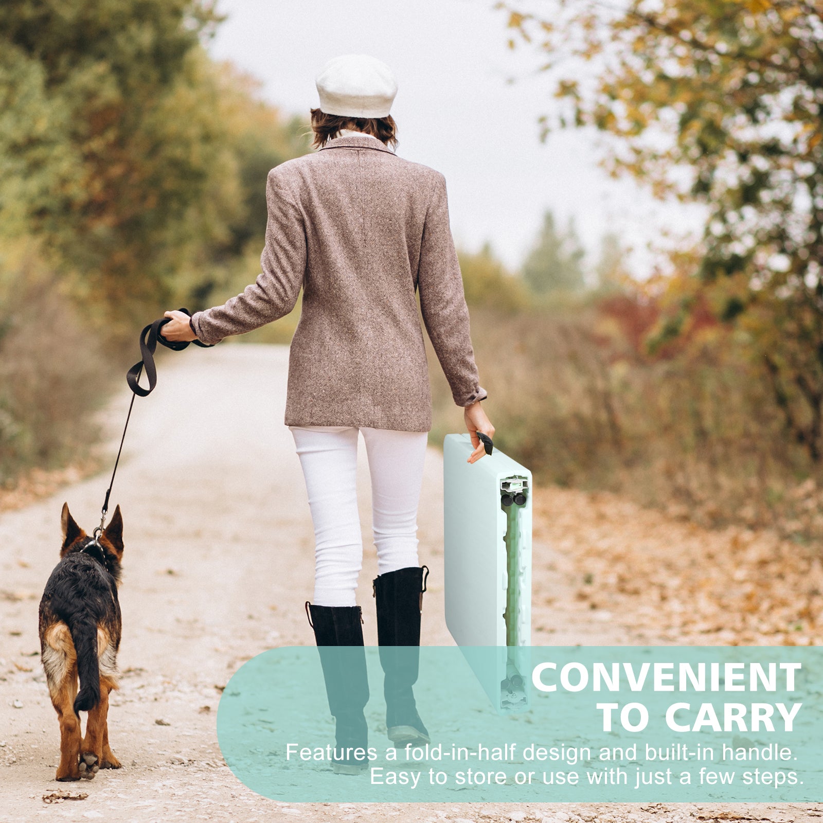 Portable Heavy Duty Folding Table, 125cm Adjustable, Blue