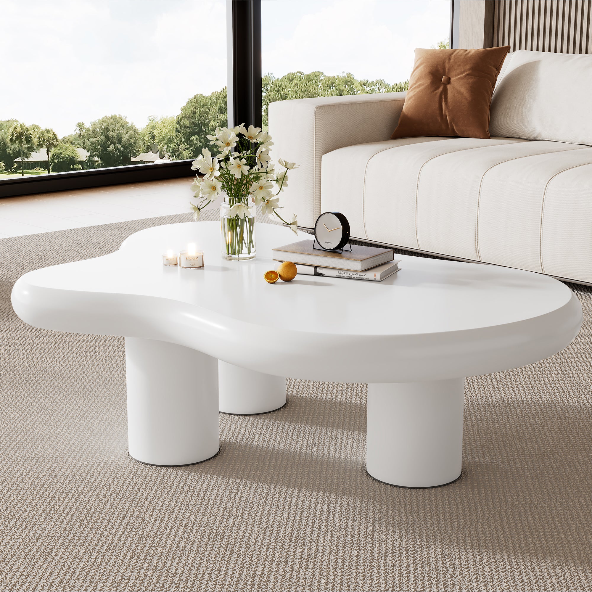 Cloud Coffee Table, Irregular Shape 97cm MDF Lacquered