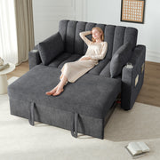 Modern Sofa Bed Multifunctional Adjustable Backrest with Drink Holder & Cushions