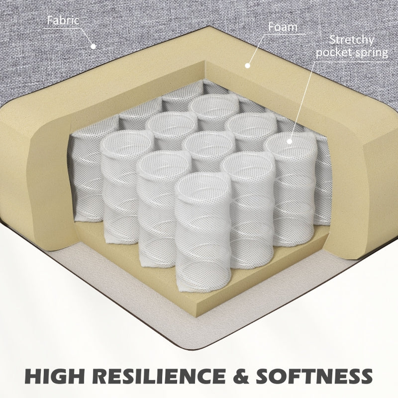 Linen-Look Boxy Armchair - Light Grey