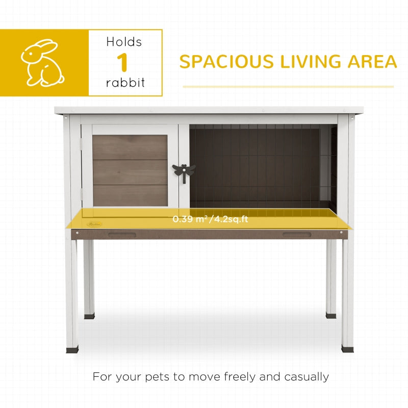 Wooden Guinea Pig Hutch, Small Animal Cage with Slide-out Tray, Brown