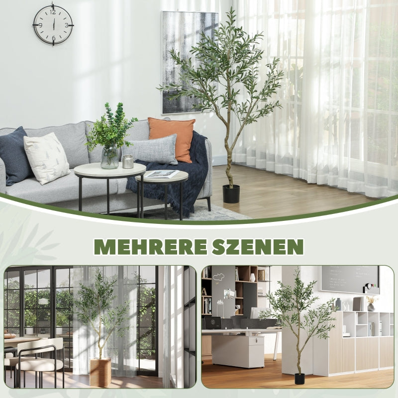 Artificial Olive Tree, Large 180 cm, in Pot, Green