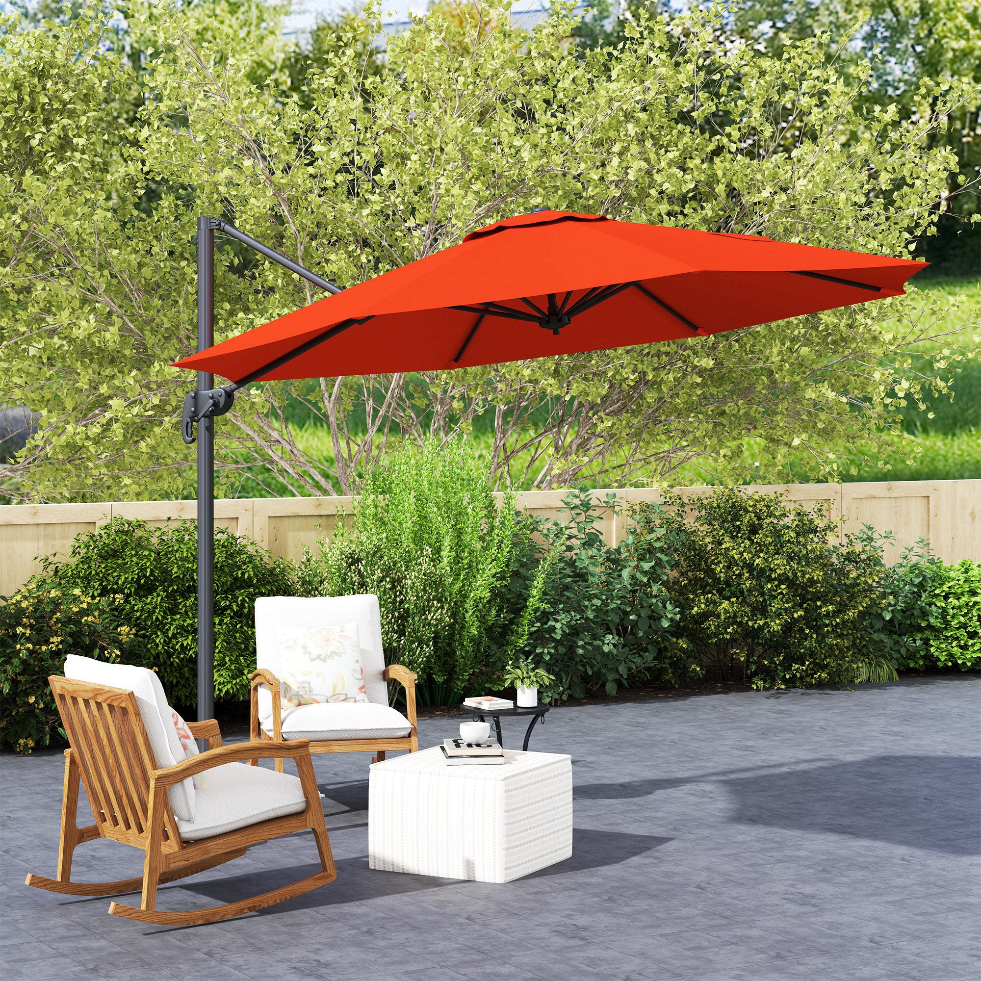 Five-Position Overhanging Parasol, Five-Position Tilting Canopy, Orange