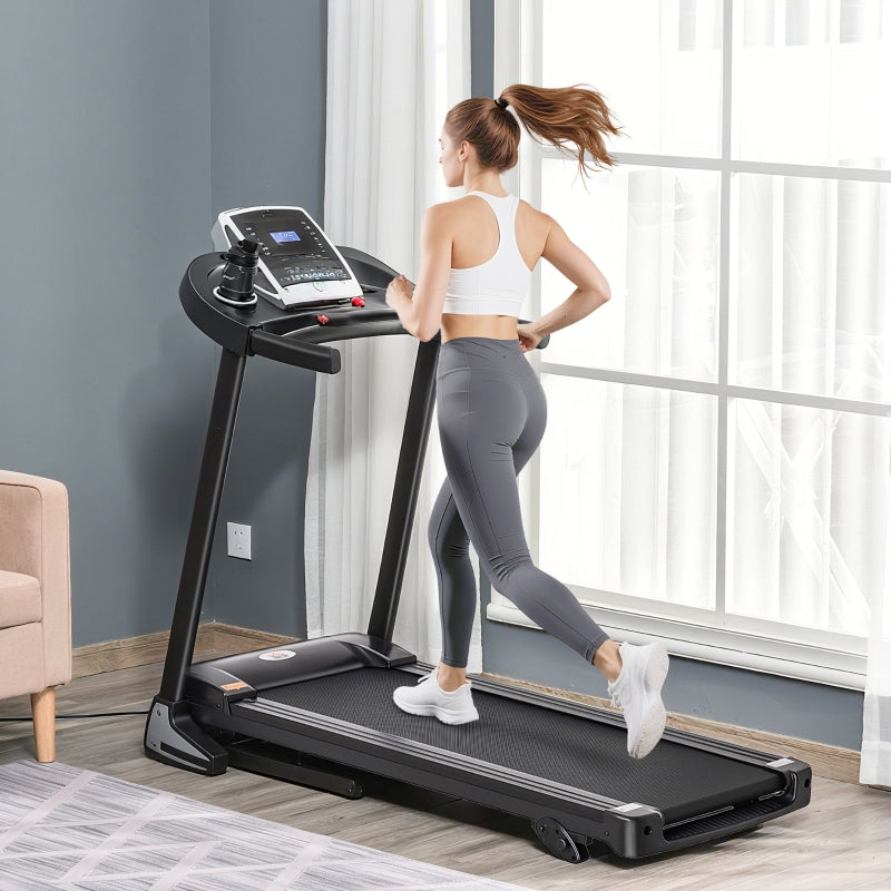 Folding Treadmill, 2.0HP Incline Running Machine with LED Display, Grey