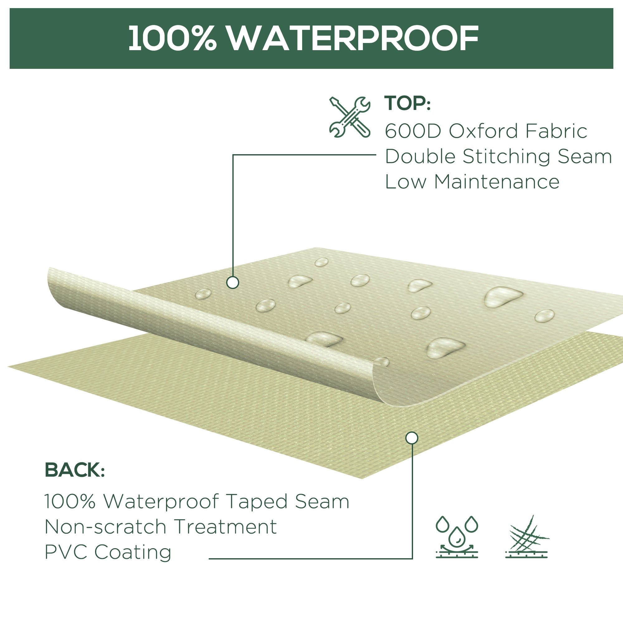 Single Chair Furniture Cover Waterproof Outdoor Protector 600D Oxford Cloth