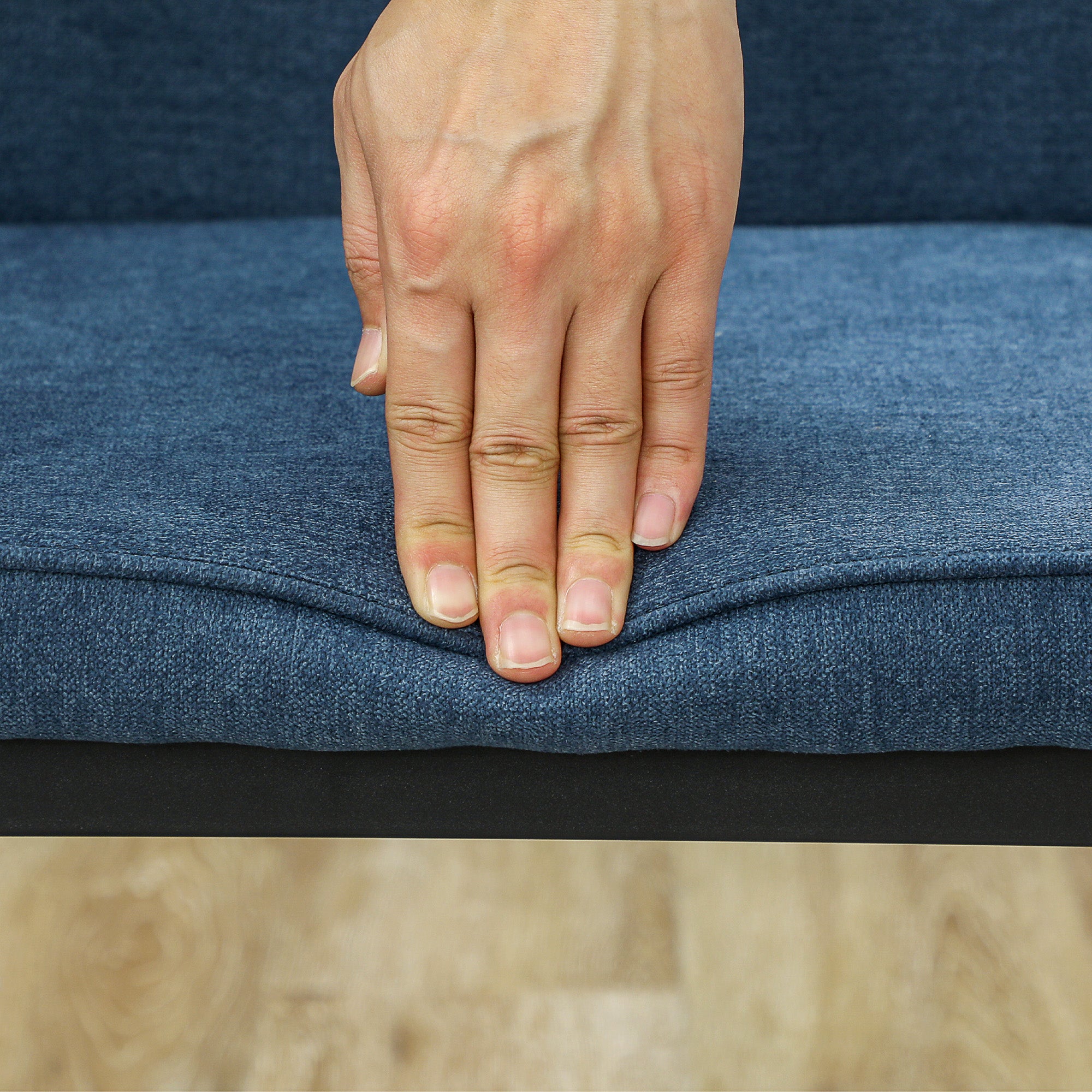 Velvet Dining Chairs Set of 2, Upholstered with Metal Legs, Blue