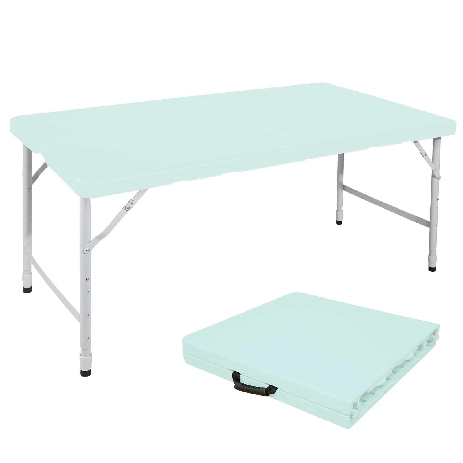 Portable Heavy Duty Folding Table, 125cm Adjustable, Blue