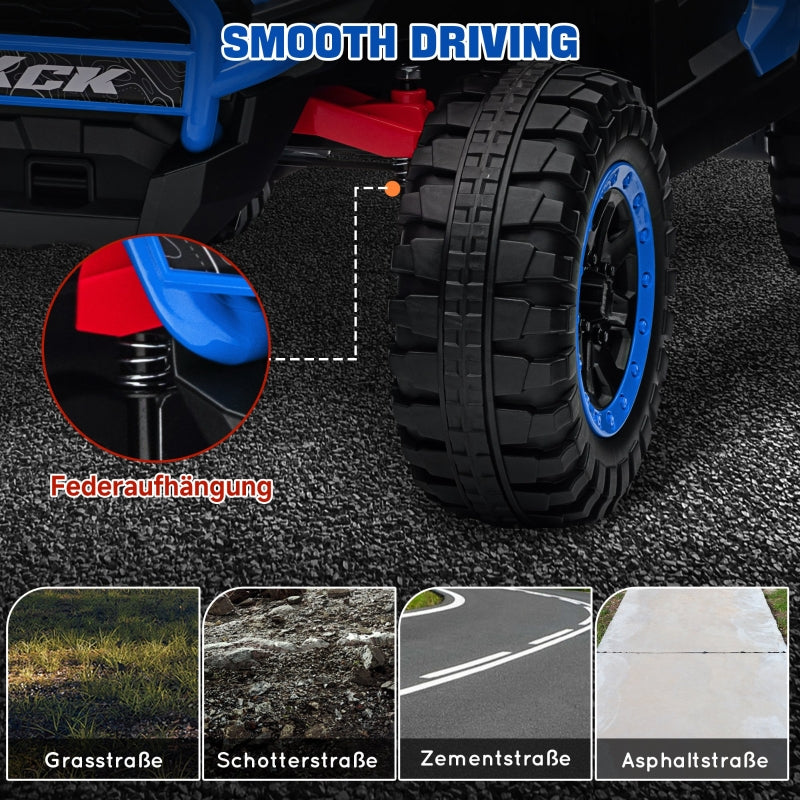 Kids' Electric UTV with 2-Seater and Remote Control, Blue