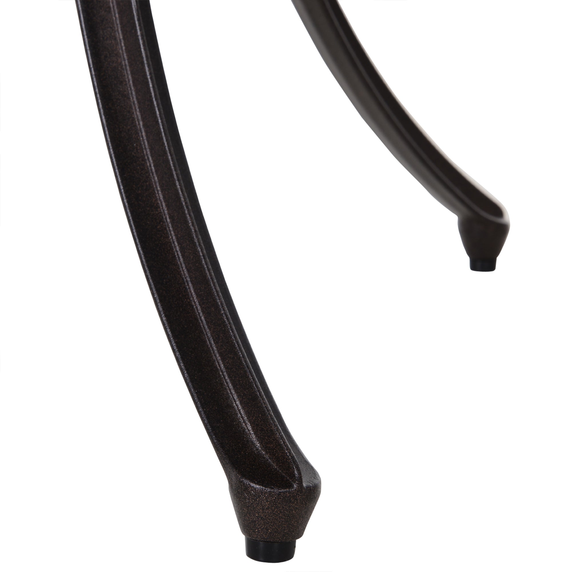 5 Pieces Garden Dining Set for 4, Cast Aluminium with Parasol Hole, Brown