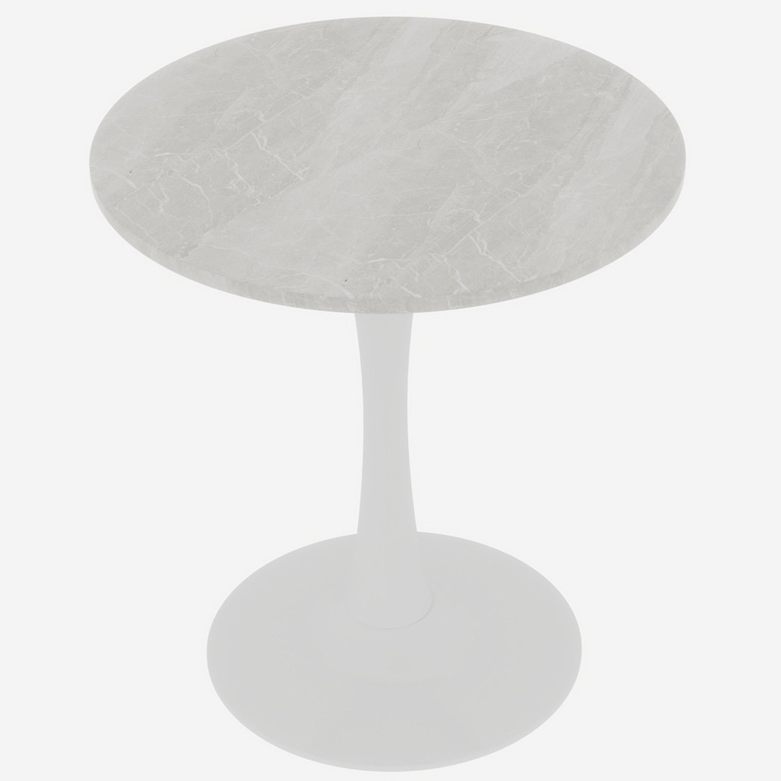 Coffee Table 27.6-inch Mid-Century Modern Round Marble Top - White