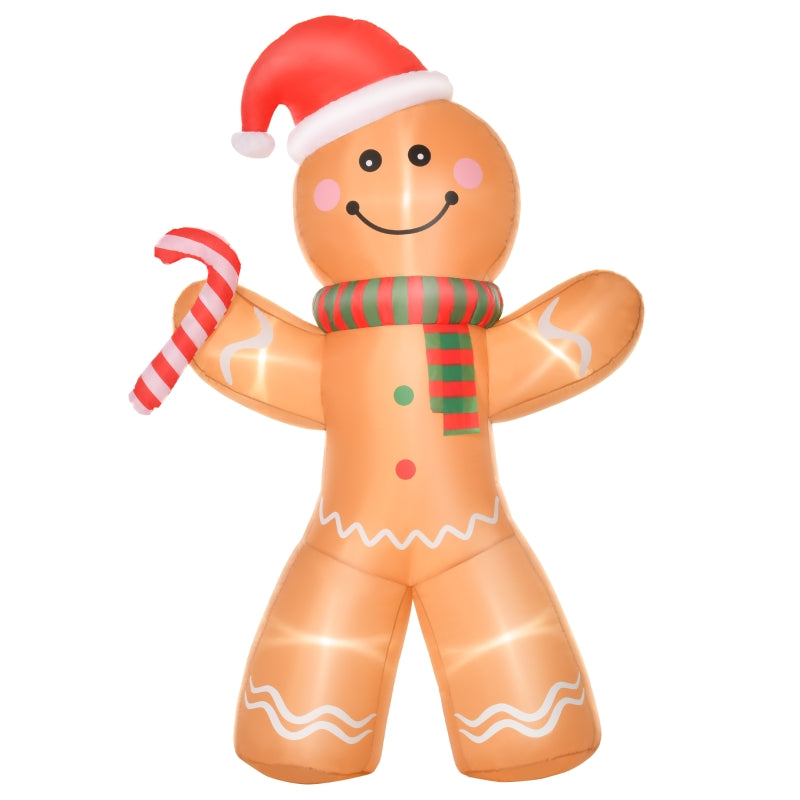 Gingerbread Man, 2.4m LED Inflatable Decoration, Polyester