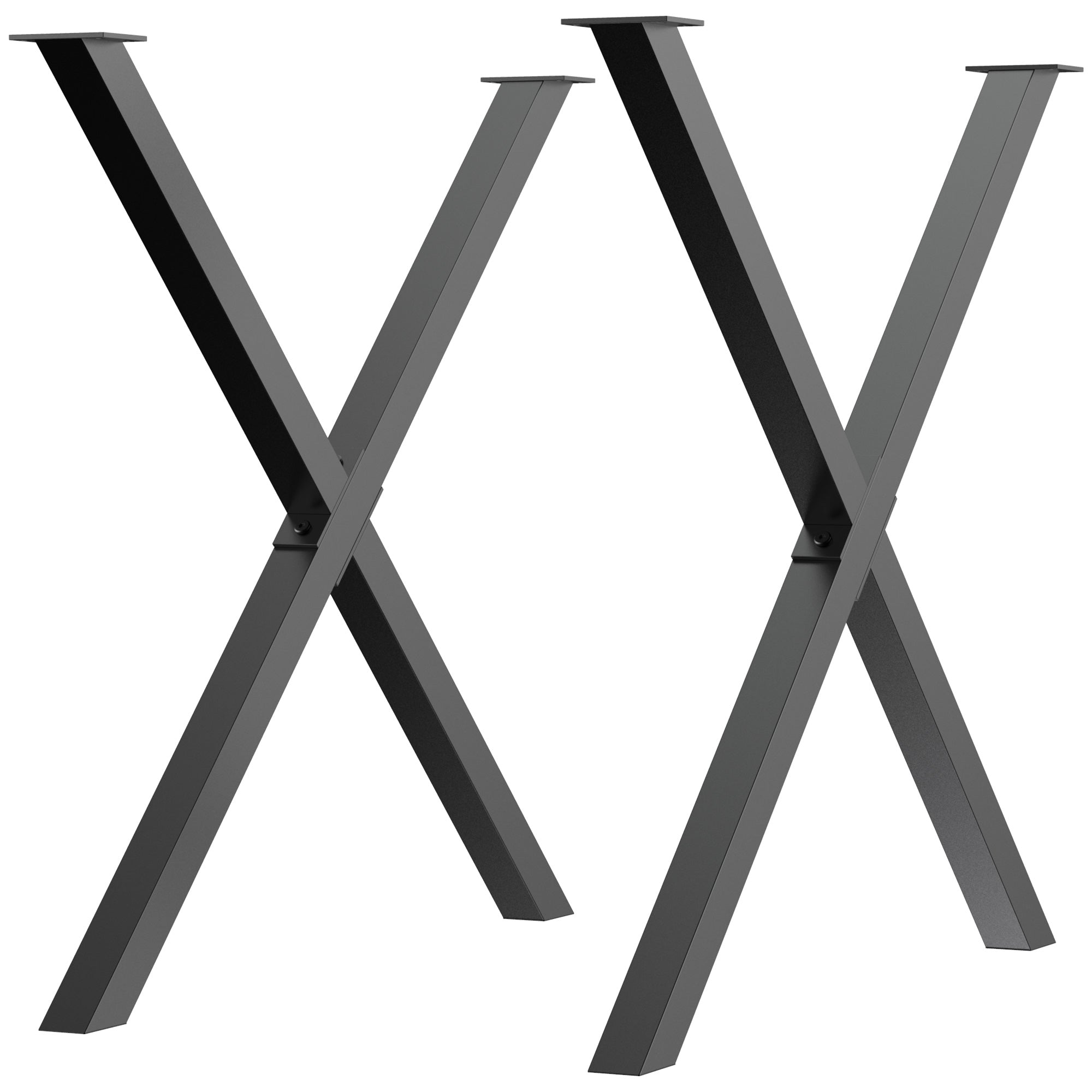 Table Legs X-Shape for Dining Desk Coffee Table Steel Black