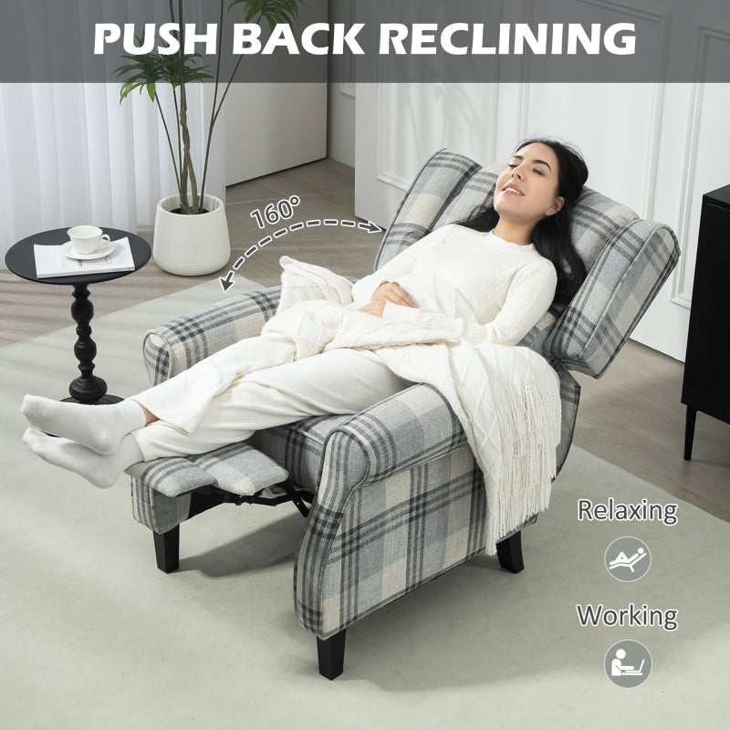 Reclining Armchair 160° Recline with Footrest Grey