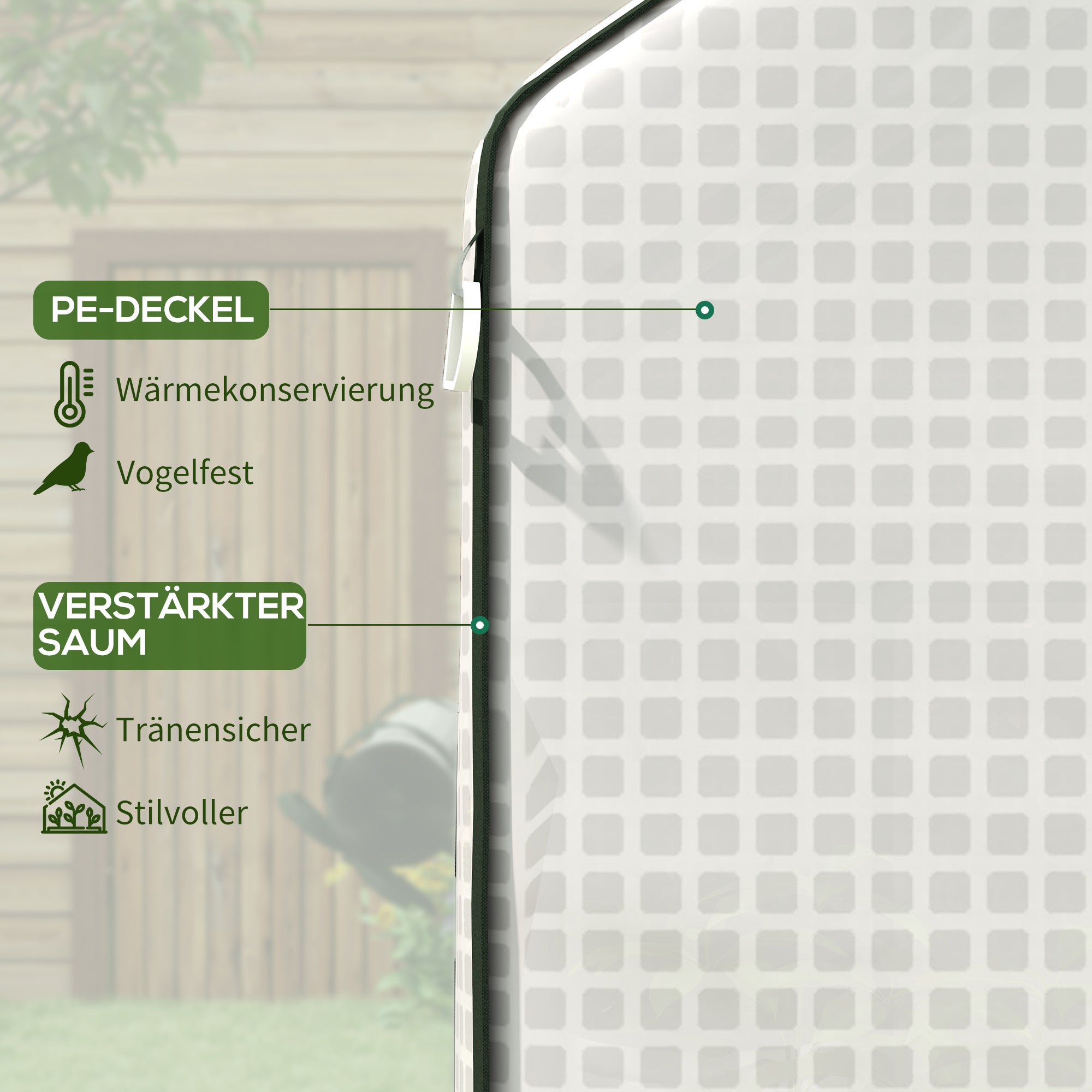 Replacement Greenhouse Film UV Protection Side Window Roller Door PE White