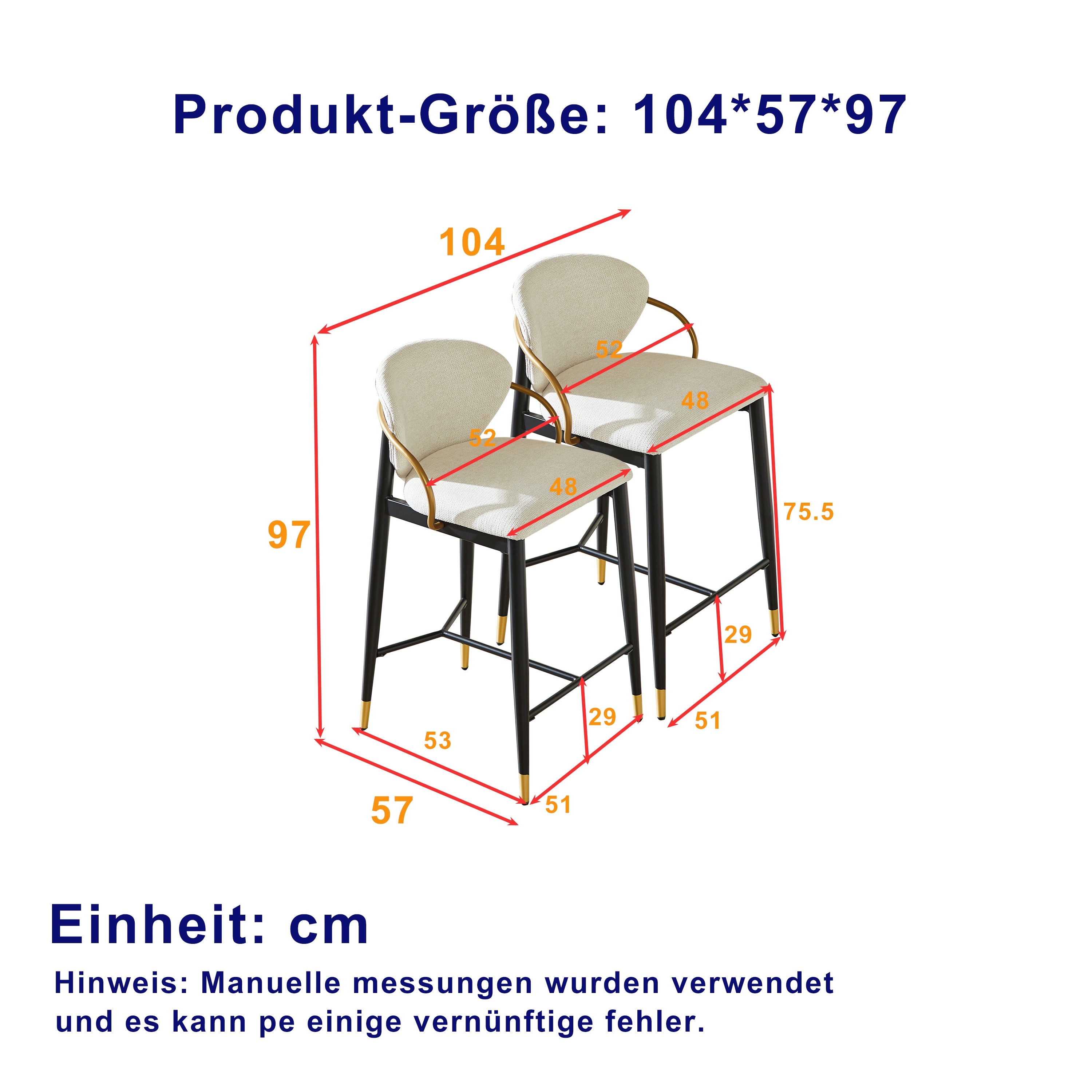 Height-adjustable Bar Stool Set of 2 with Backrest and Footrest, Beige Chenille