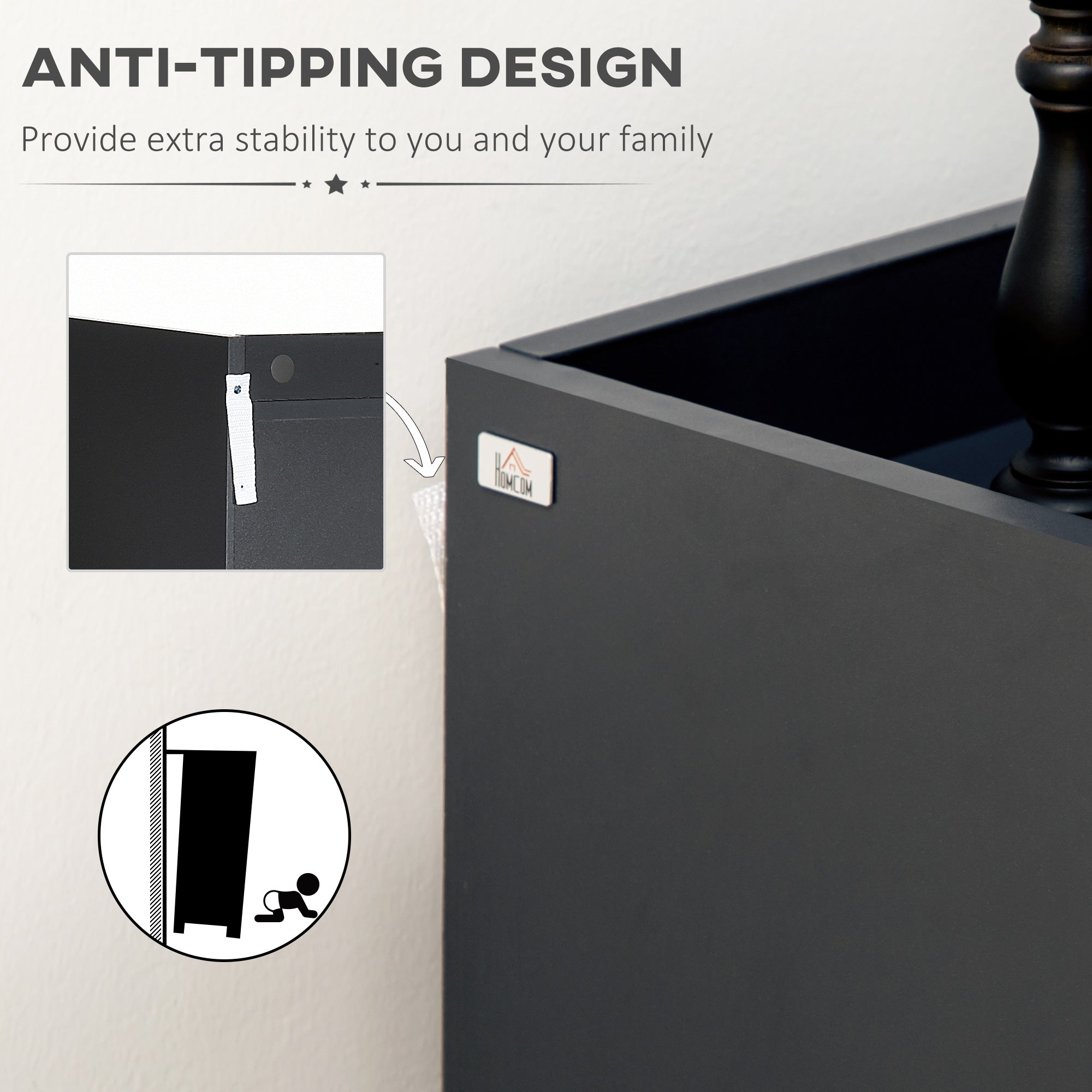 High Gloss Shoe Cabinet, 15 Pairs Storage White Doors Open Shelves, Grey