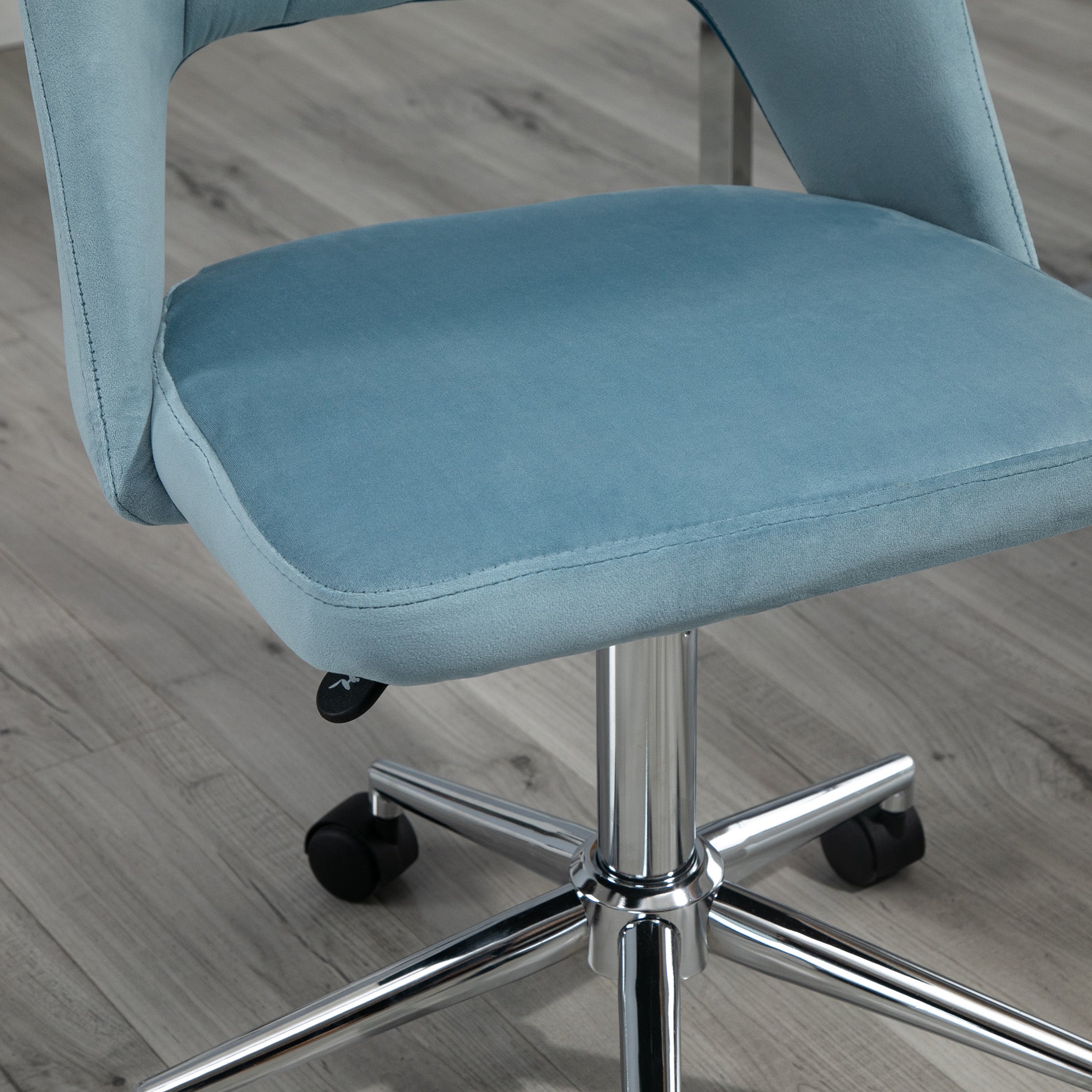 Vinsetto Swivel Chair, Height Adjustable Office, Blue Velvet