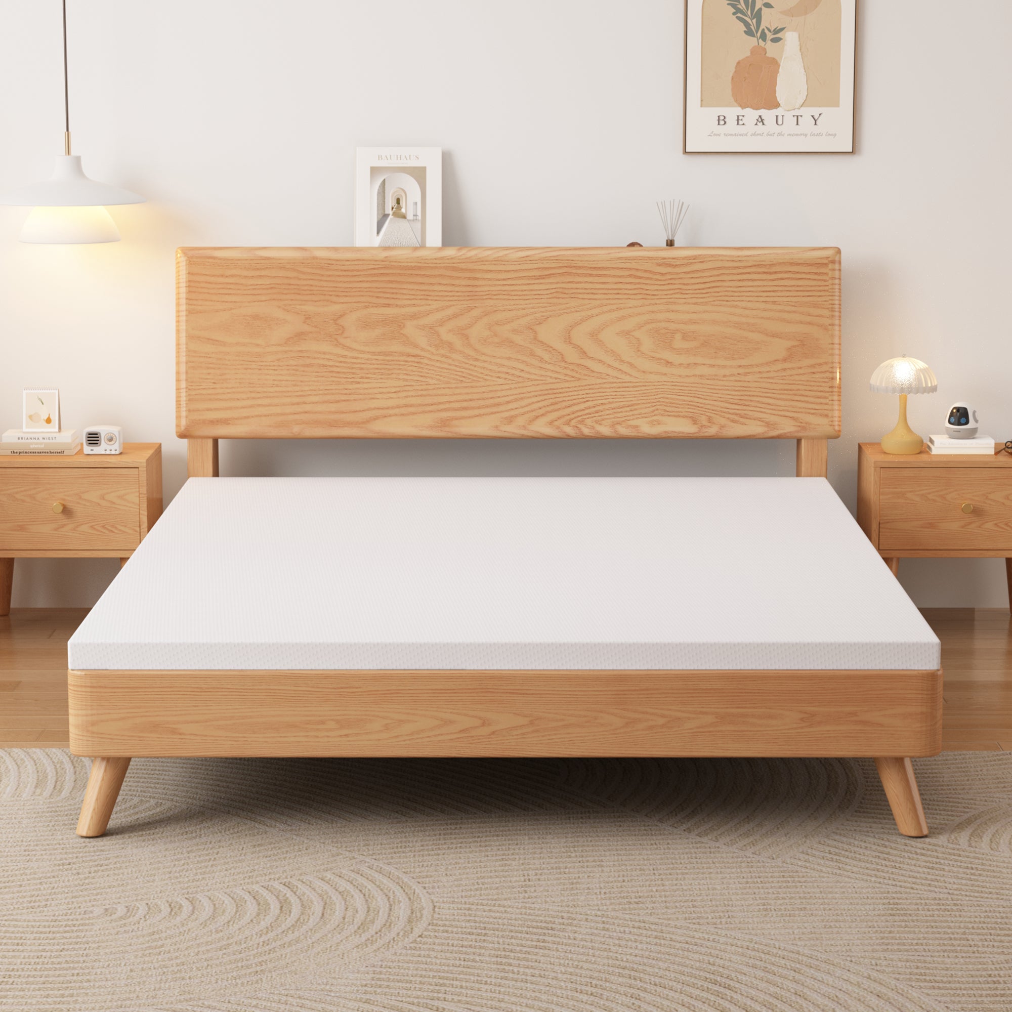 Mattress H3, Medium Strength Oeko TEX Certified Washable, 160x200cm White/Orange Foam