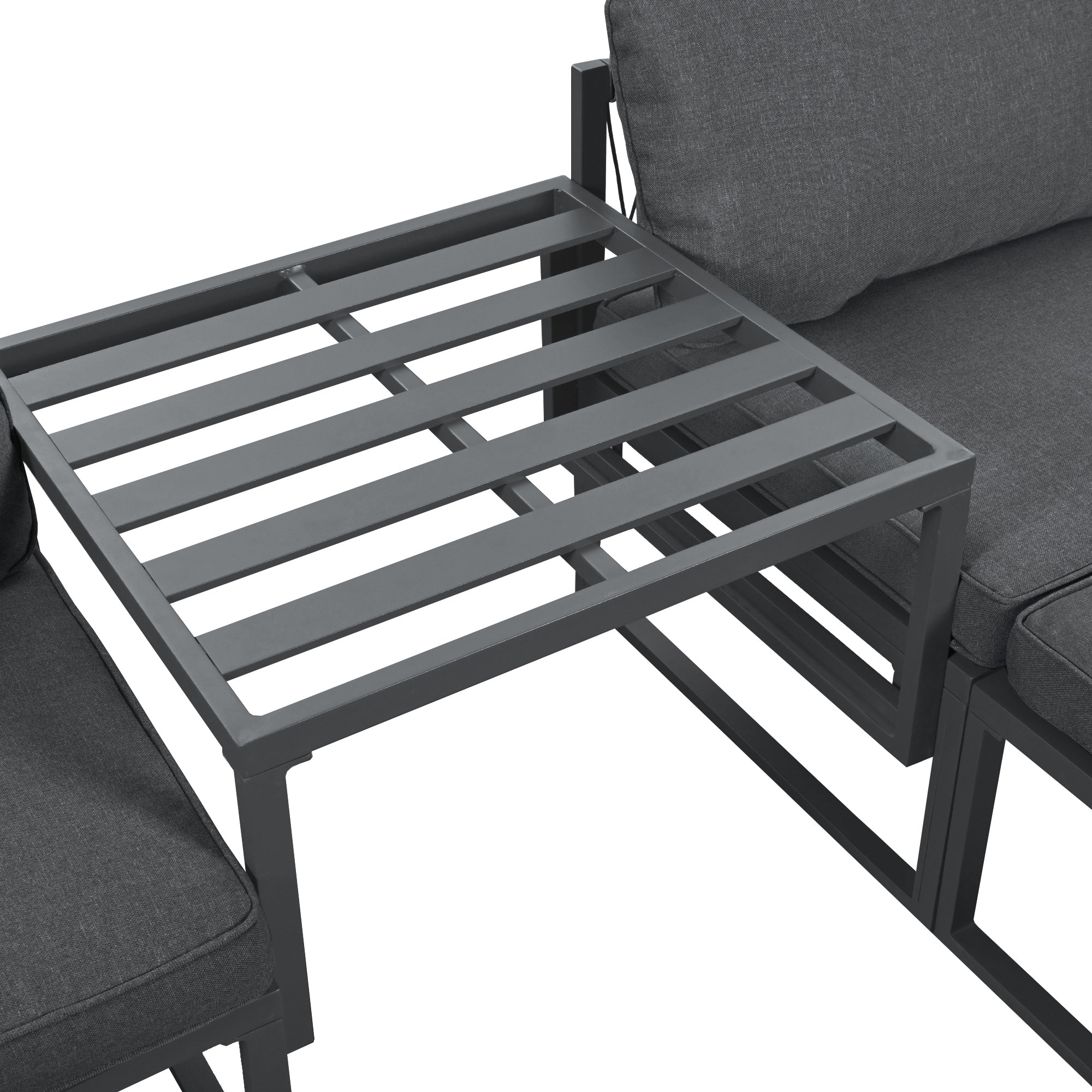 Garden Lounge Set 2 Sofas 2 Footstools - Adjustable