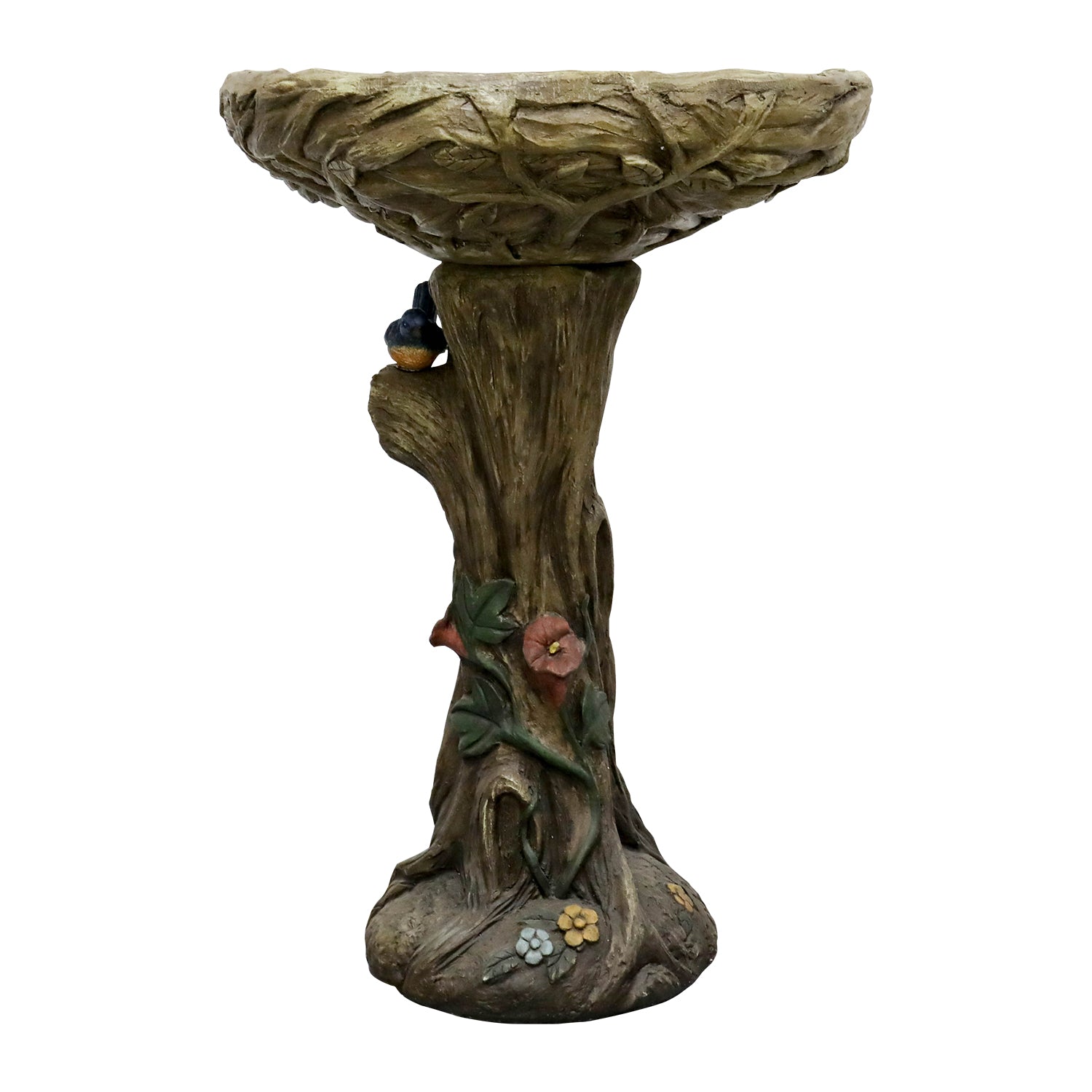 Birdbath Fountain, Concrete Wood Look, 65cm High