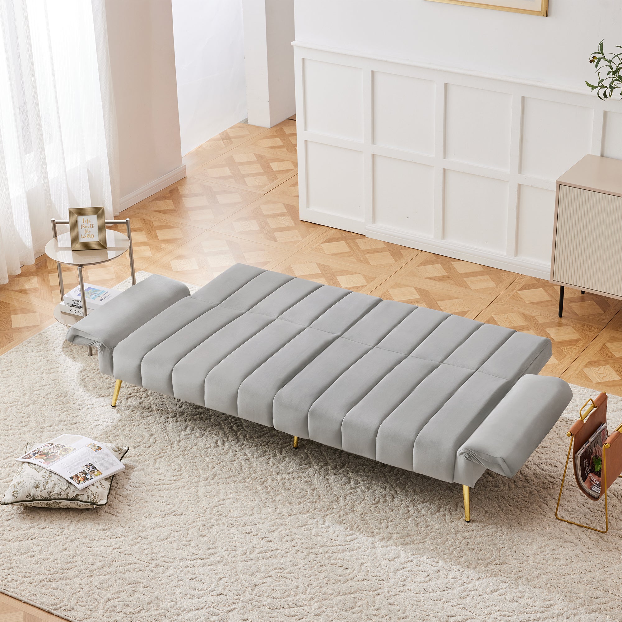 Sofa Bed, Modern Folding with Sleeping Function, Velvet