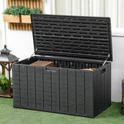 Garden Storage Box, 336 Litre Water-resistant Heavy Duty Double Wall, Black