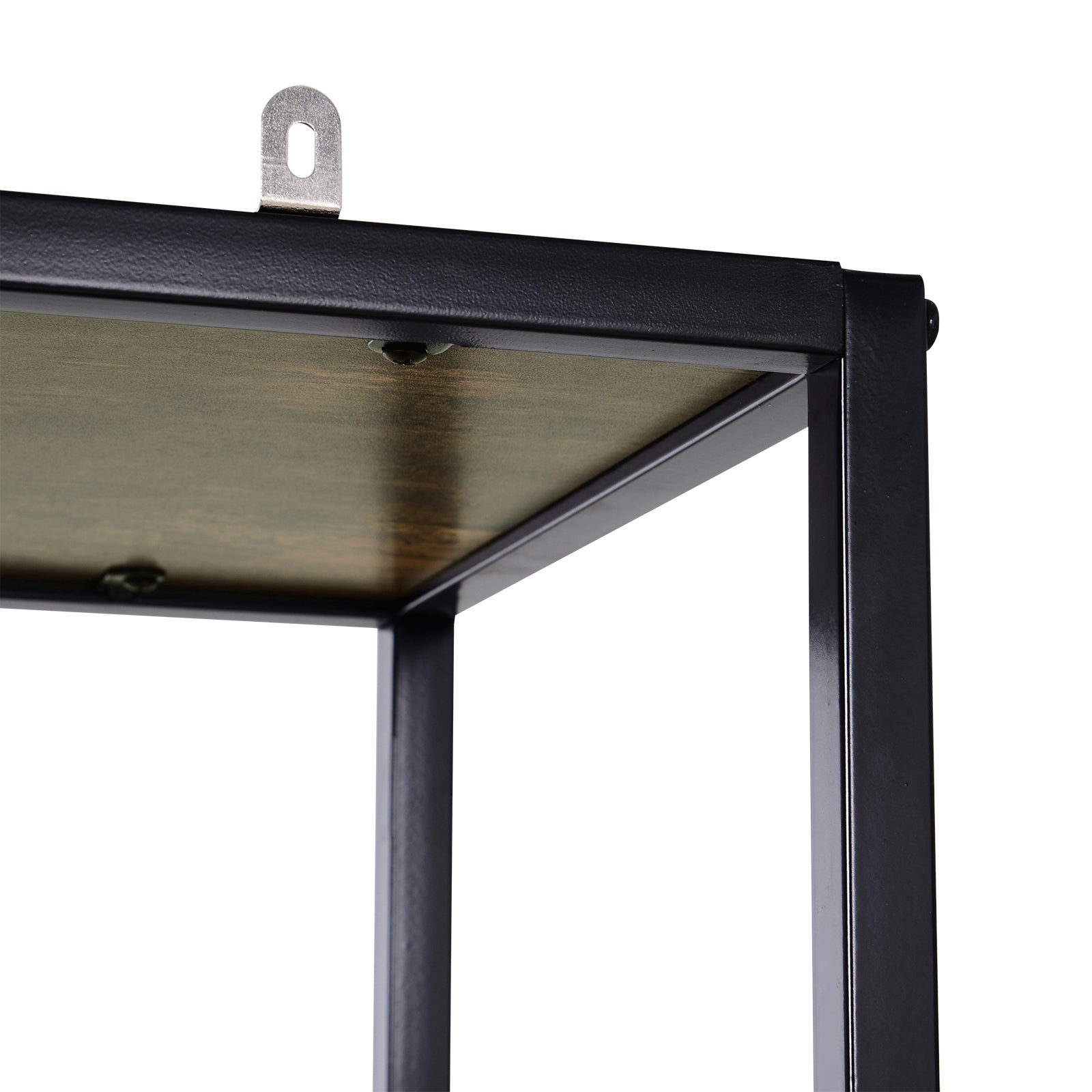 6 Tier Bookcase Industrial Tall Shelf Unit Steel Frame Rustic Brown and Black