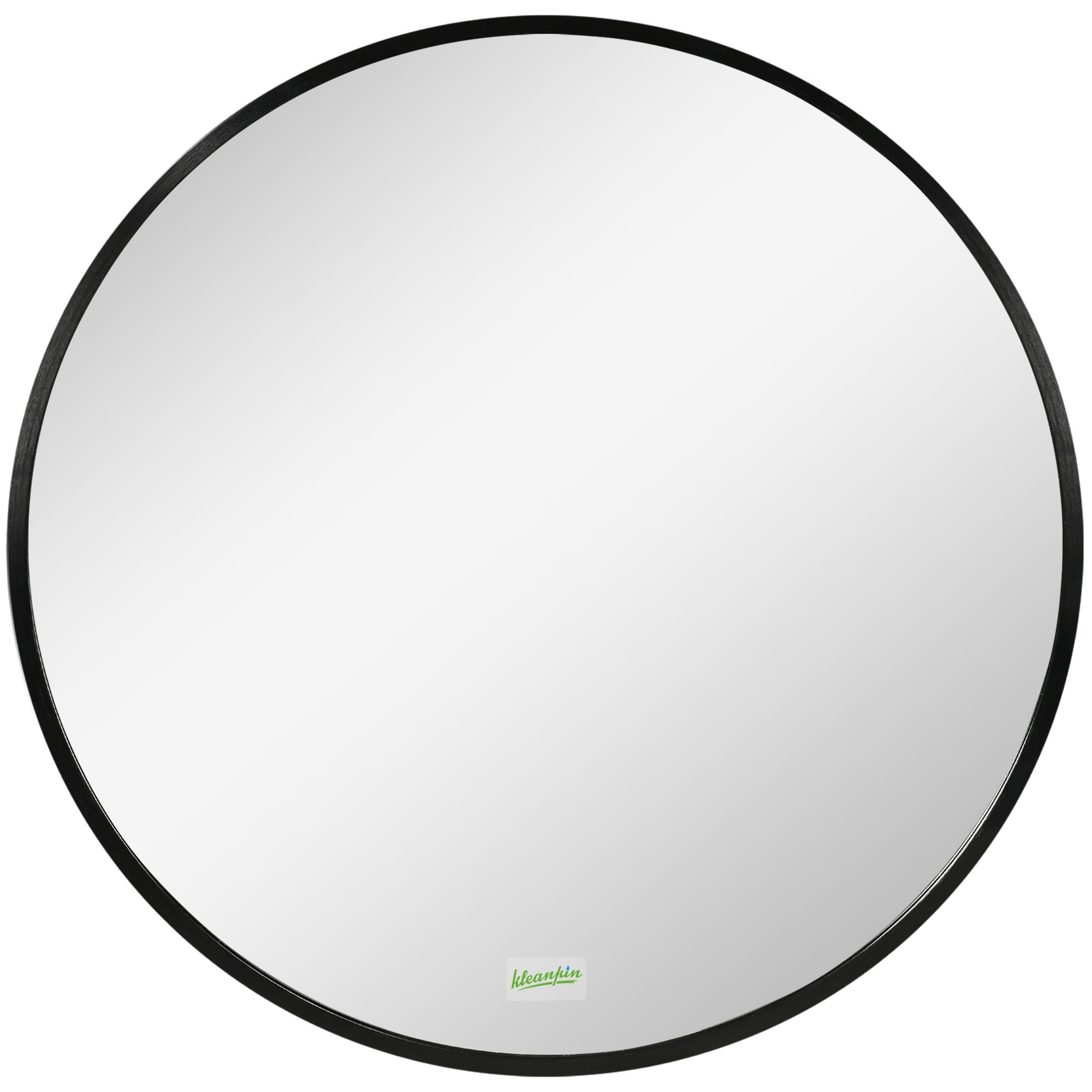 Bathroom Mirror Round Wall Ø50 cm Aluminum Frame IP44 Black