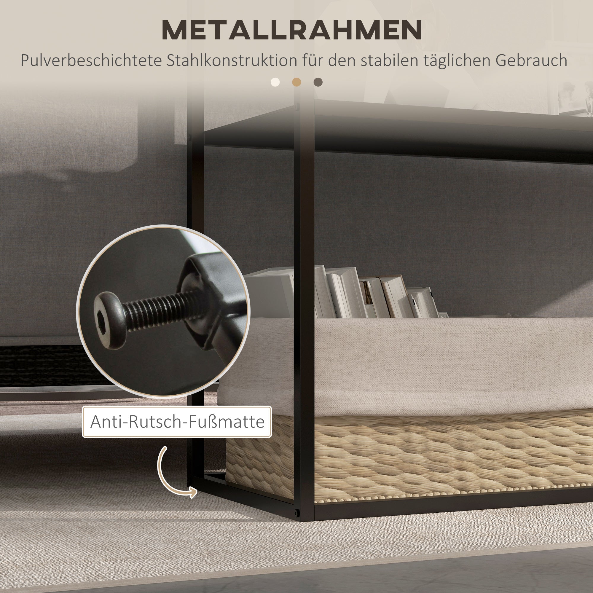 Console Table, 2 Levels, Anti-Tip Device, Steel