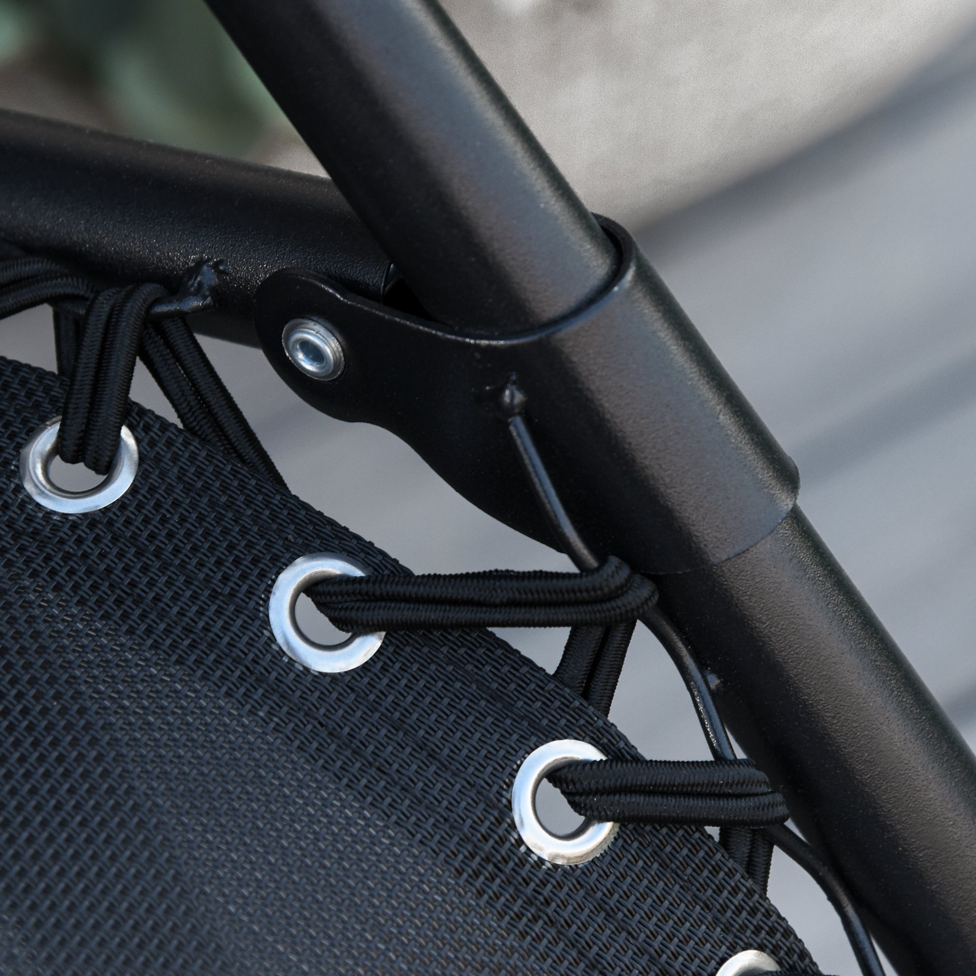 Garden Rocking Chair Folding Recliner Zero-Gravity Adjustable Sun Lounger, Black