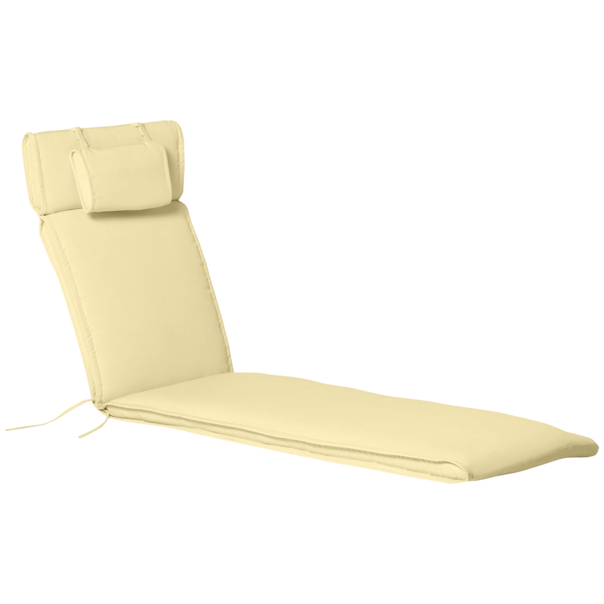 Lounger Cushion, Garden Lounger Upholstery, Polyester Cotton, Cream White