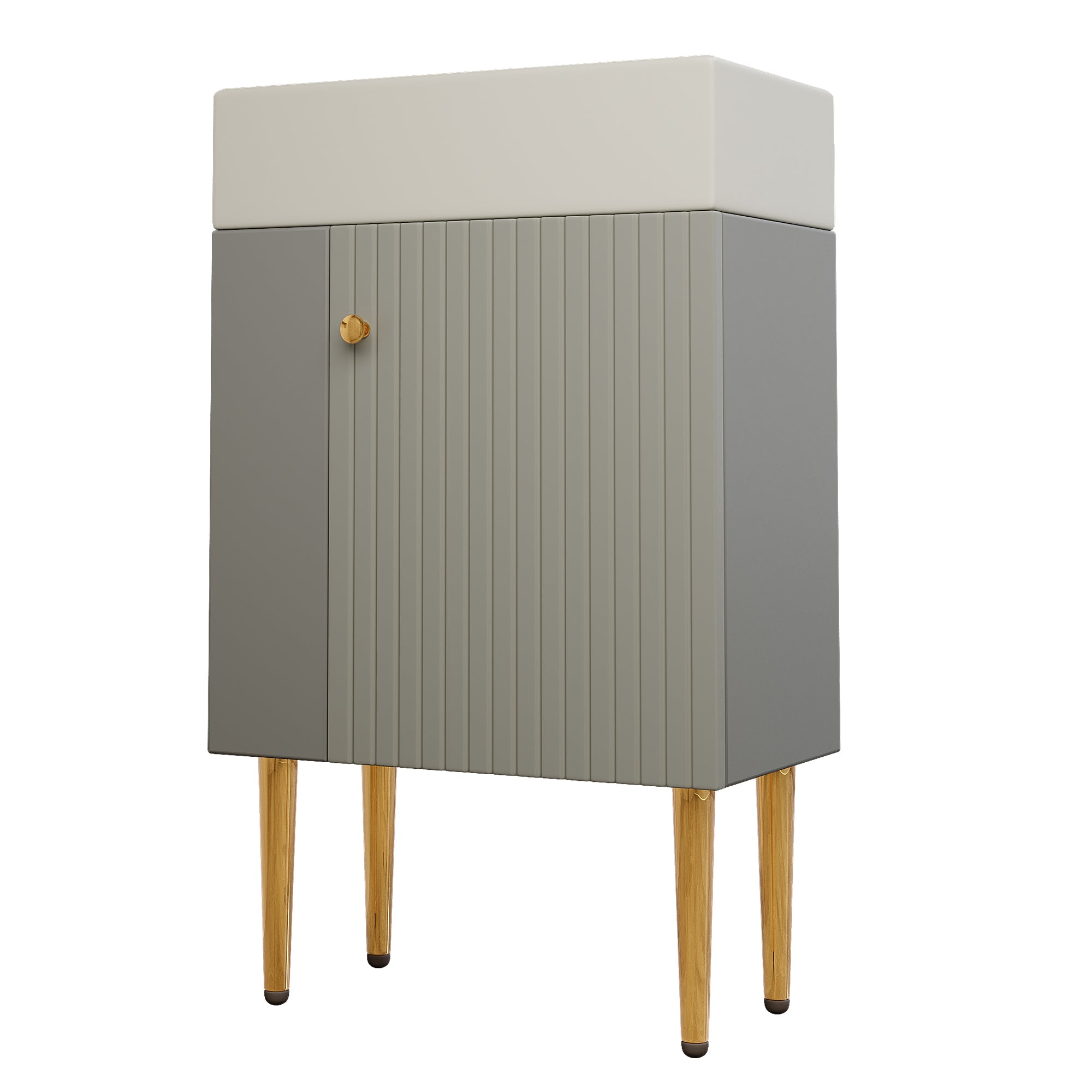 Bathroom Furniture Washbasin with Vanity Unit, 55 cm, Small Guest, Light Grey