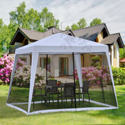 Garden Pavilion 3x3 m Weatherproof Party Tent with Mosquito Net, Metal/Polyester Grey