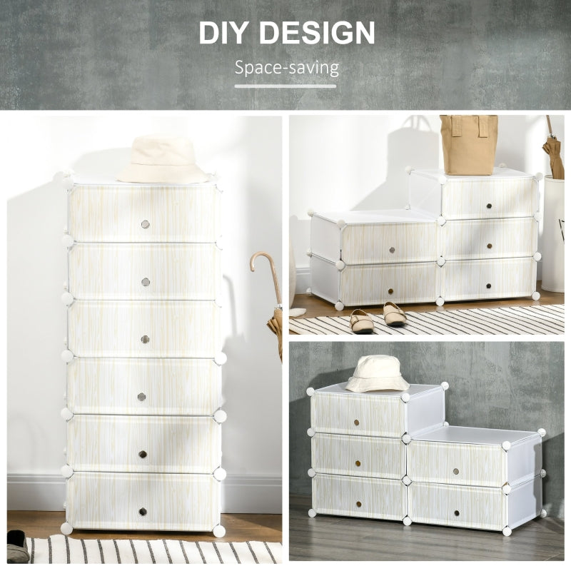 Six Cube Modular Storage Unit - White