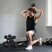 Hex Dumbbell Set with Storage Rack and Handles, Rubber Coated