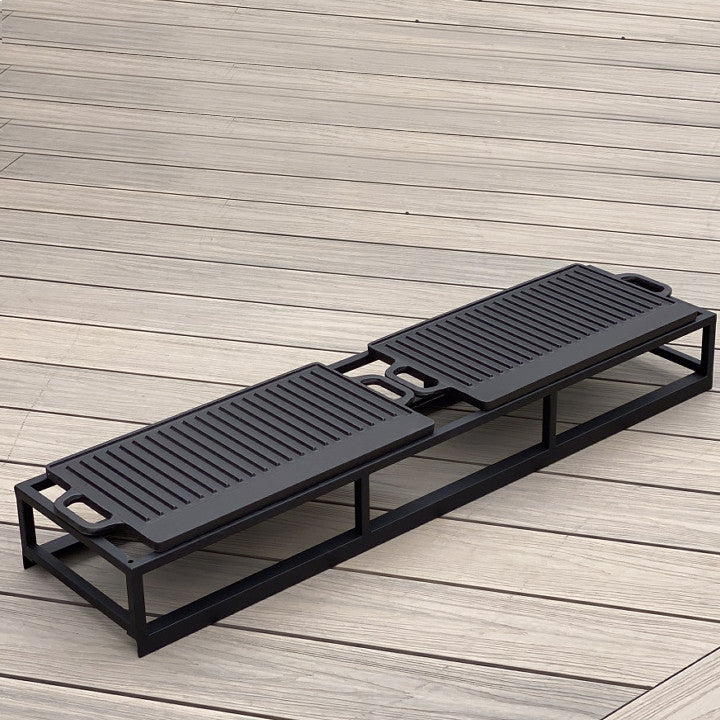 Barbeque Griddle for Oval 6 Seater Firepit (Black)