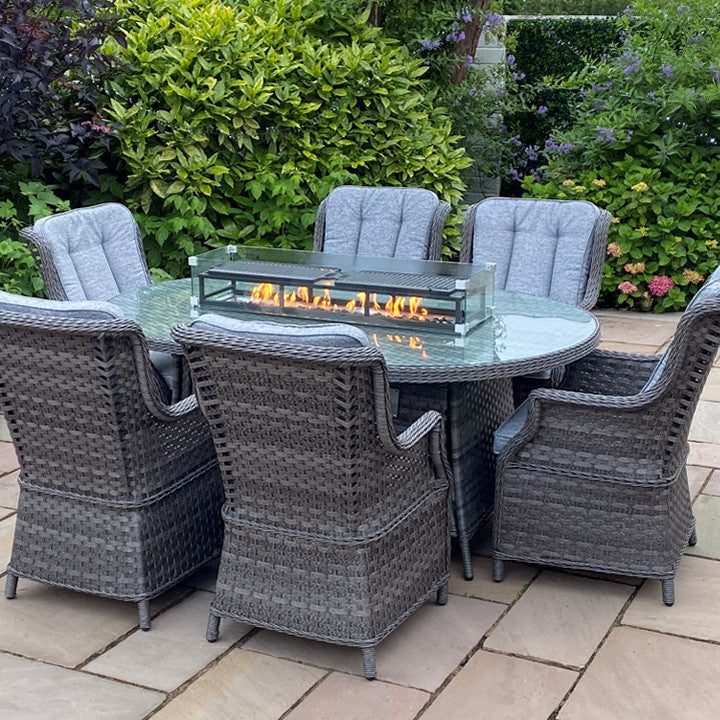 Barbeque Griddle for Oval 6 Seater Firepit (Black)