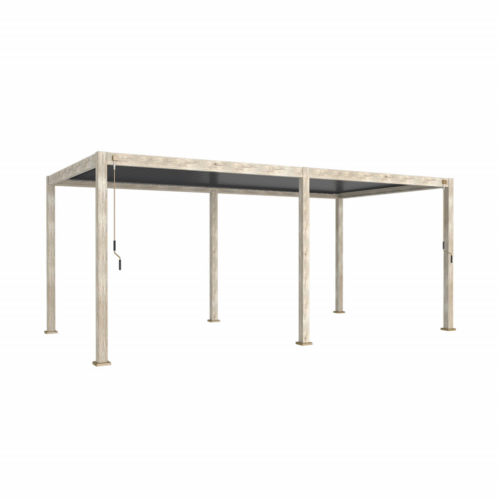 Nova - Titan Aluminium Pergola - 6m x 3m Rectangular - Wood Look