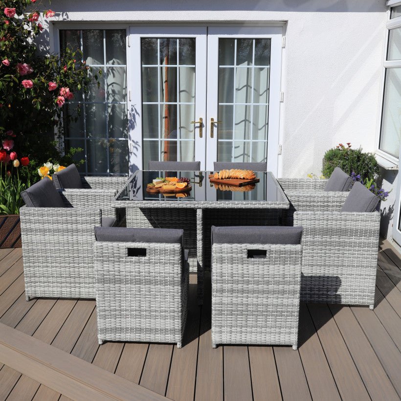 Nevada - 8 Seater Cube Set with Square Table - Rathwood Store