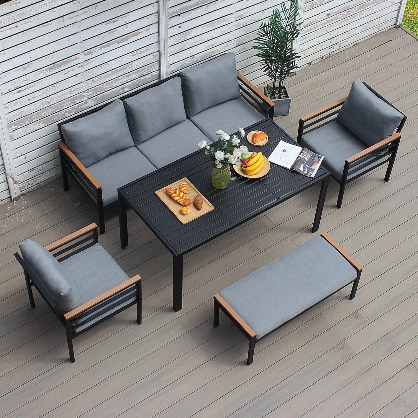 Oslo Sofa Set (Dark Grey) - Rathwood Store