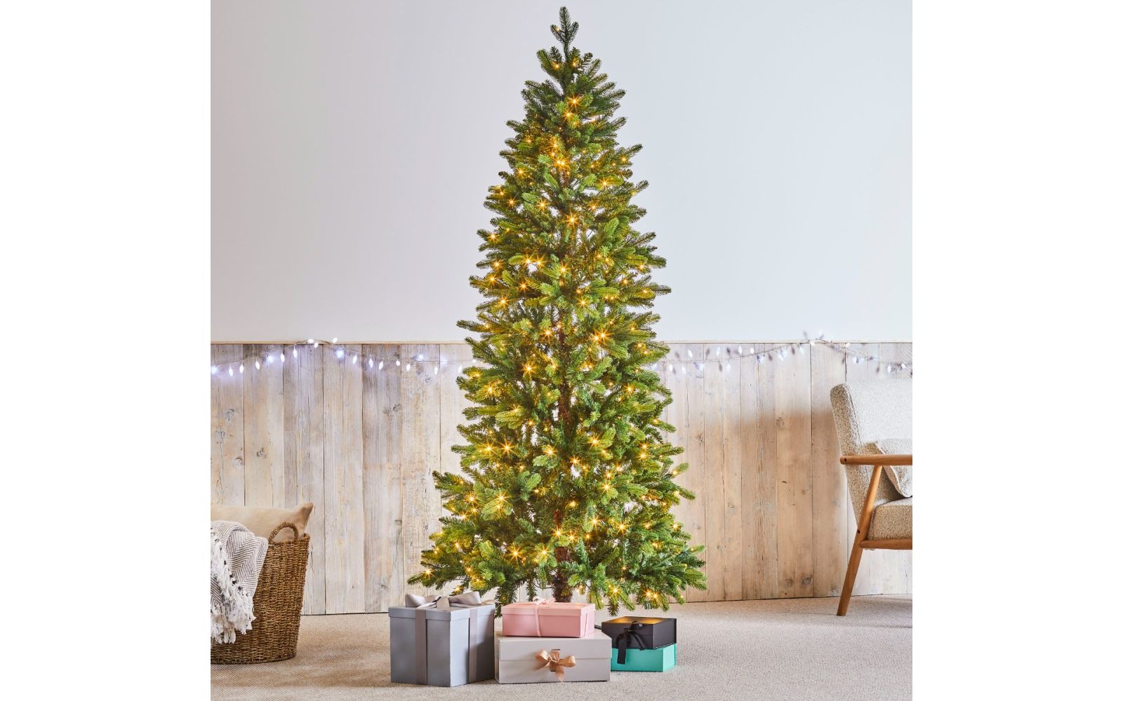 Vail 7ft 210cm Premium Pre Lit Slim Christmas Tree with 440 LED Lights