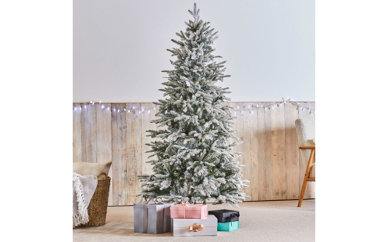 Breckenridge 6ft 180cm White Pre Lit Slim Christmas Tree with 350 LED Lights