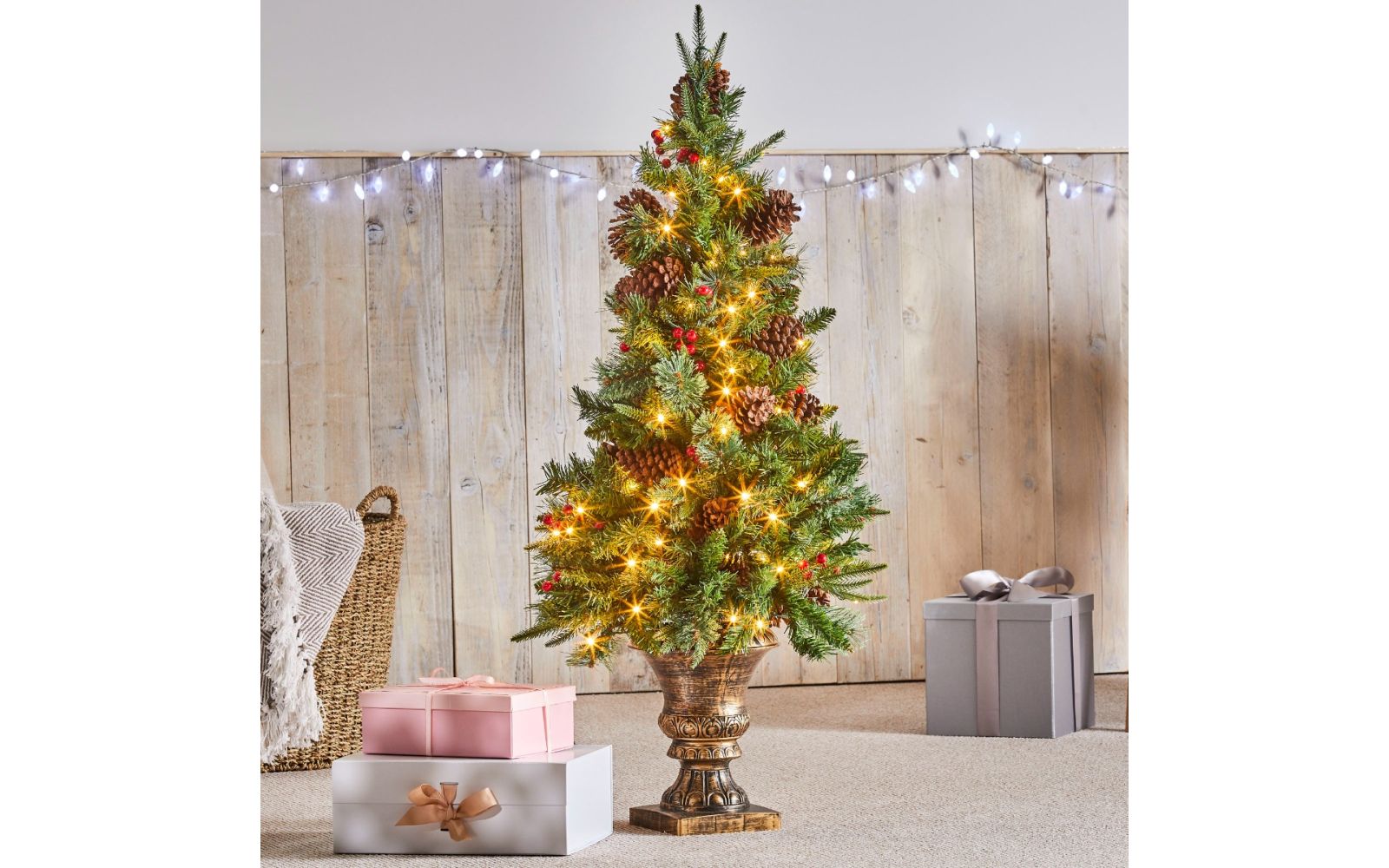 Meribel 4ft 120cm Pre Lit Christmas Tree with 100 LED Lights