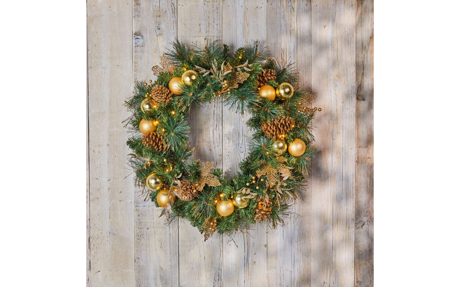 Fernie Pre Lit Wreath 60cm with 50 LED Lights